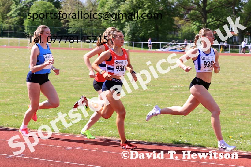 Womens Seniors and Under-20s 800 metres, 2024 North Eastern Track and Field Champs., Middlesbrough.  Photo: David T. Hewitson/Sports for All Pics